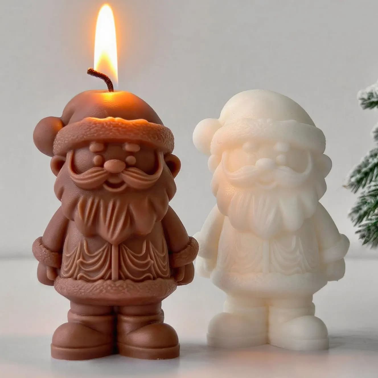 3D Santa Claus Silicone Candle Mold Handmade Aroma Candle Making Supplies Christmas Decoration Gift DIY Crafts Gypsum Resin Mold