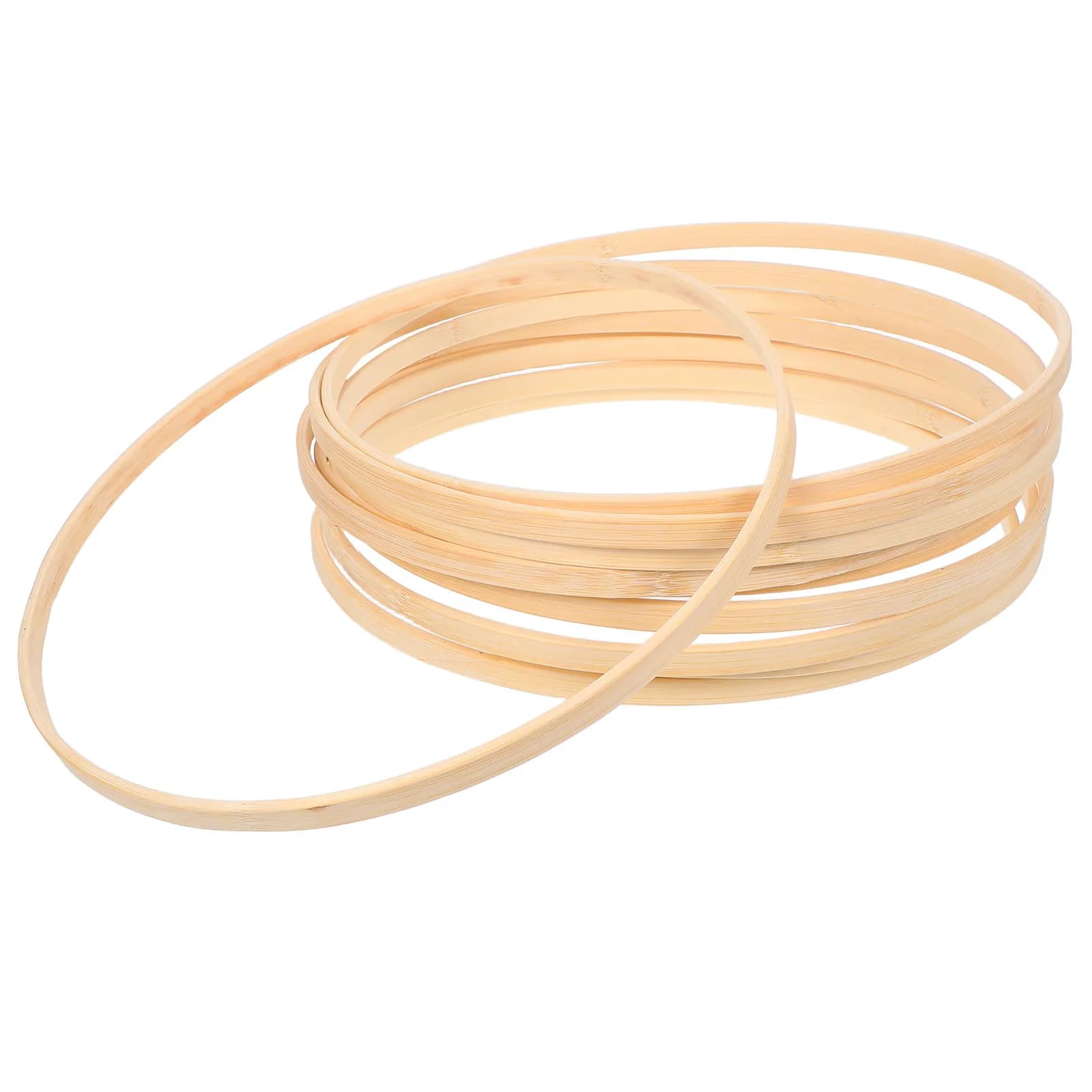 10 Pcs Flower Decorations Dreamcatcher Supplies Bamboo Garden Hoops Floral Hanging Wreath Beige