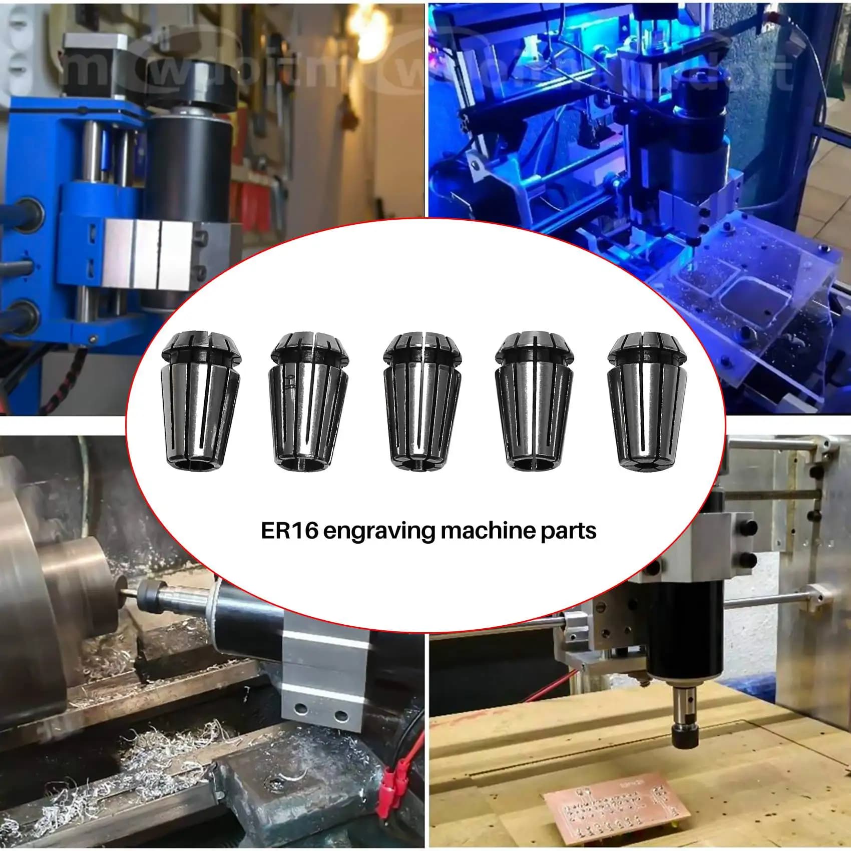 ABLG Set di 10 Pinze a Molla ER16 Ultra Precise da 1-10MM per Fresatrice CNC, Tornio e Macchina per Incisione