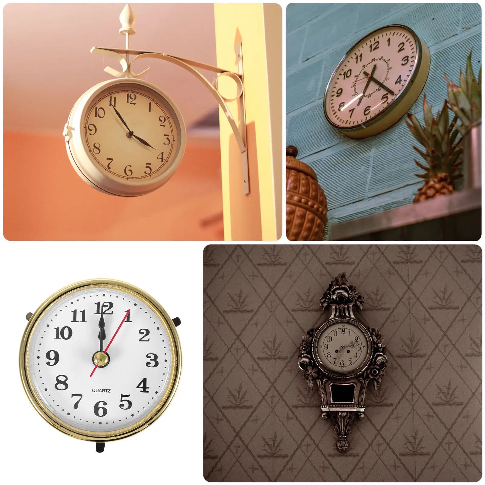 Inserto per Orologio Rotondo 65mm per Creazioni Fai-da-Te, Meccanismo al Quarzo Classico, Ricambio Silenzioso per Orologi da Parete