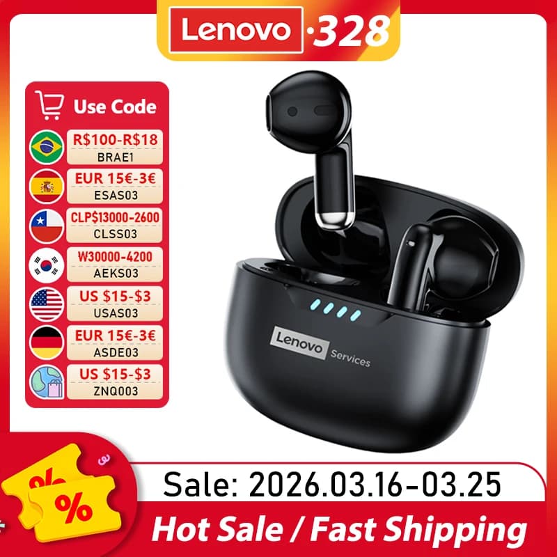 Lenovo LE259 Bluetooth wireless earphones 6.0 Low latency gaming heads Stereo sports earphones with noise reduction with microphone New