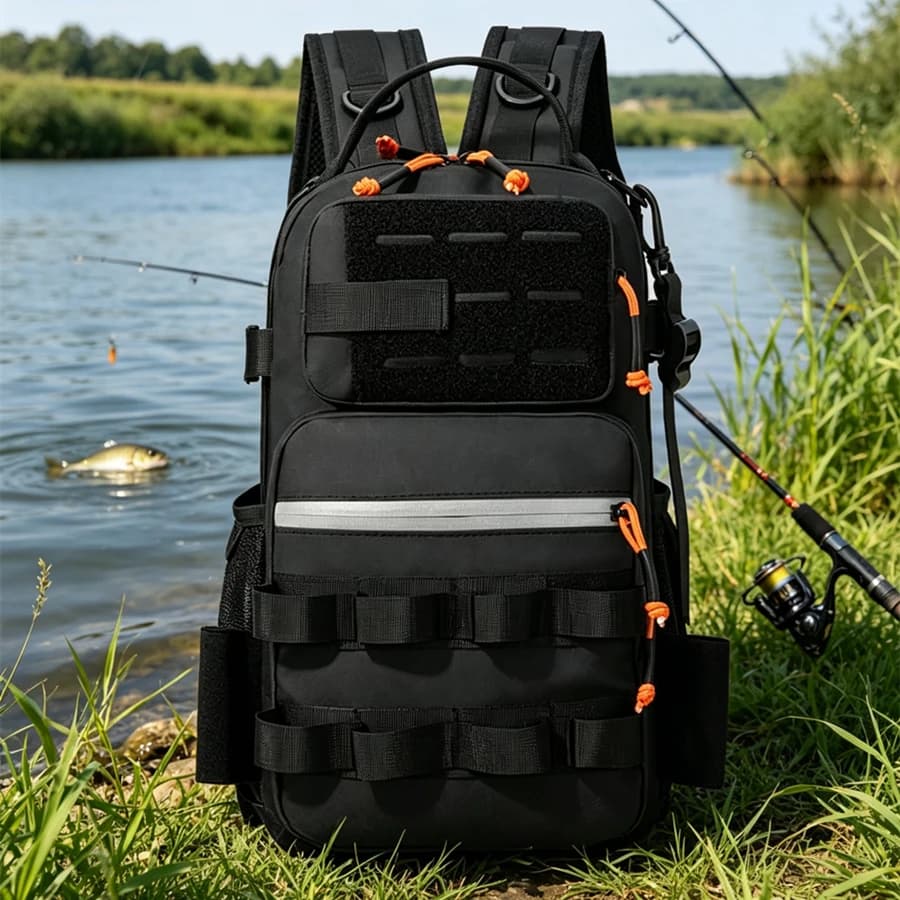 New Style Fishing Backpack Tackle Sling Bag - Fishing Backpack with Rod Holder - Tackle Box Fly Fishing Gifts for Men Women