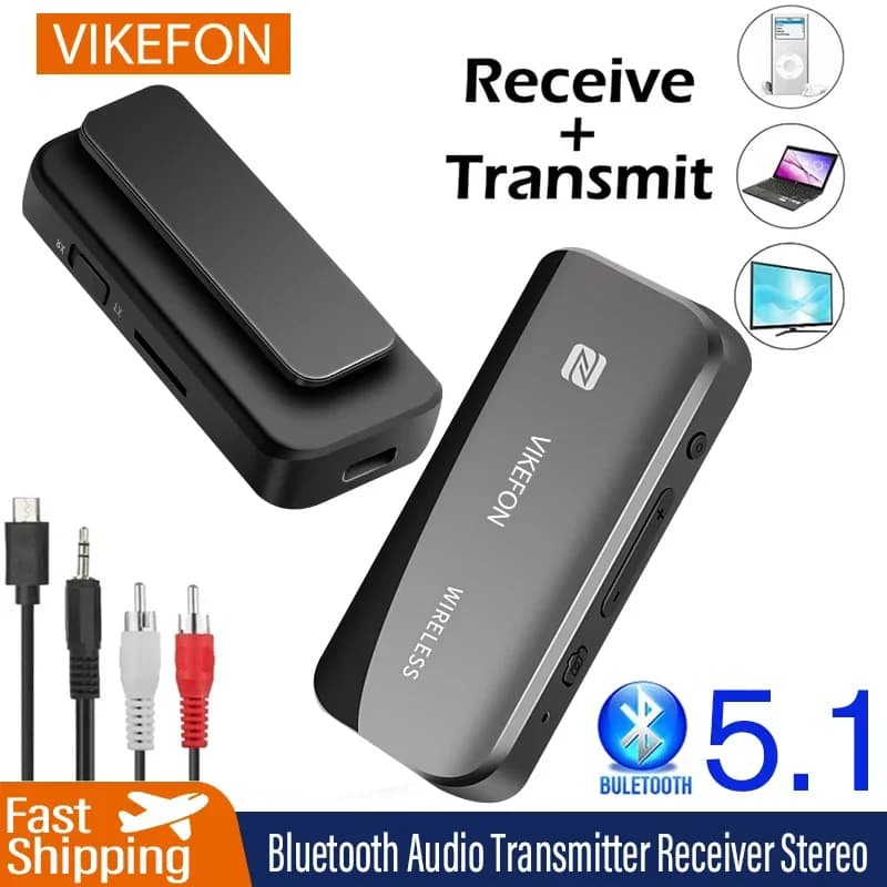 Bluetooth 5.1 ricevitore Audio trasmettitore Aux adattatore Wireless Airplane NFC TF Card 3.5mm Jack vivavoce per TV PC Speaker Car Ki