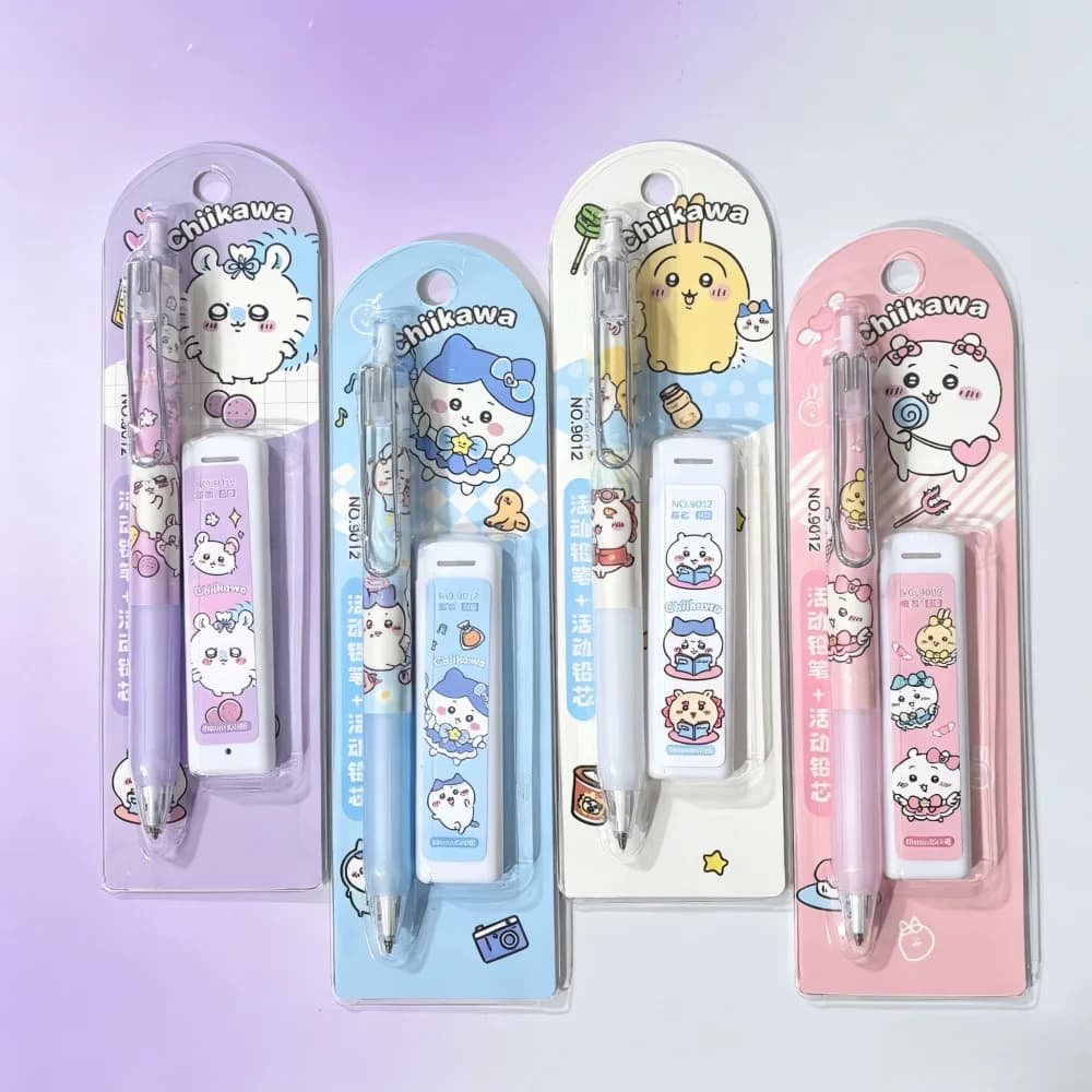 2026 Hot Chiikawa Stylish Automatic Pencil Set Anime Merchandise Cute Girly Writing Lead Resistant for Students