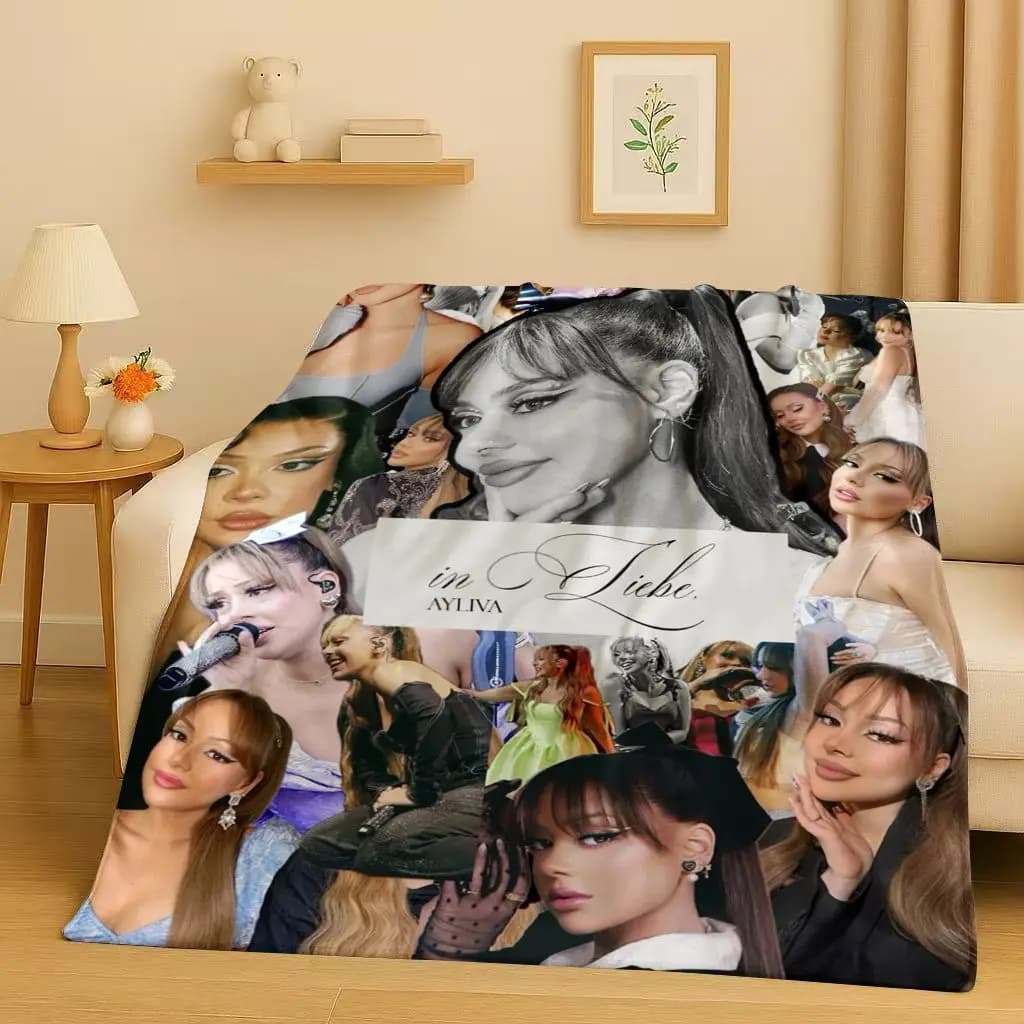 HD Pop Singer Ayliva Lieb Flannel Blanket,Ultra Soft Warm Plush Throw for Home Bedroom Bed Sofa Cover Kids Picnic Gift