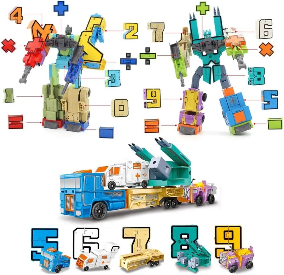 20 pezzi assemblare numero robot trasformazione giocattoli esercito building block action figure deformazione auto giocattolo per ragazzo bambino bambini bambino