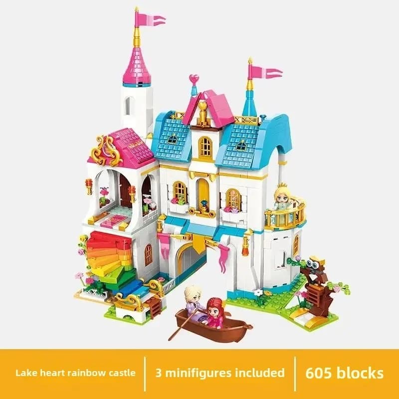 Keeppley Puzzle City Arcobaleno Castello Ornamento da tavolo Principessa Leah Giardino Principessa Sogno Giocattolo Regali