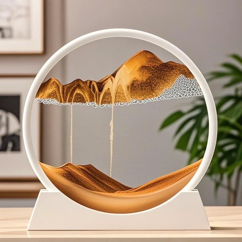 Paesaggio di sabbia in movimento Immagine artistica Sabbie mobili Clessidra liquida dinamica Pittura con sabbia cinetica Sabbia che scorre Ufficio Decorazioni per la casa Regali