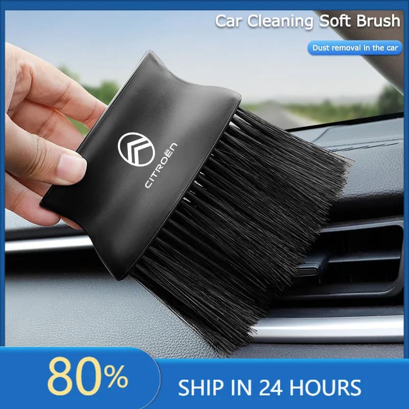 Car Stickers Car Interior Sweeping Dust Soft Brush Cleaning Tool Valve Cap For Citroen C4 C3 C5 C1 C6 C2 C5X E-C4 X E-C3 C-Elyse