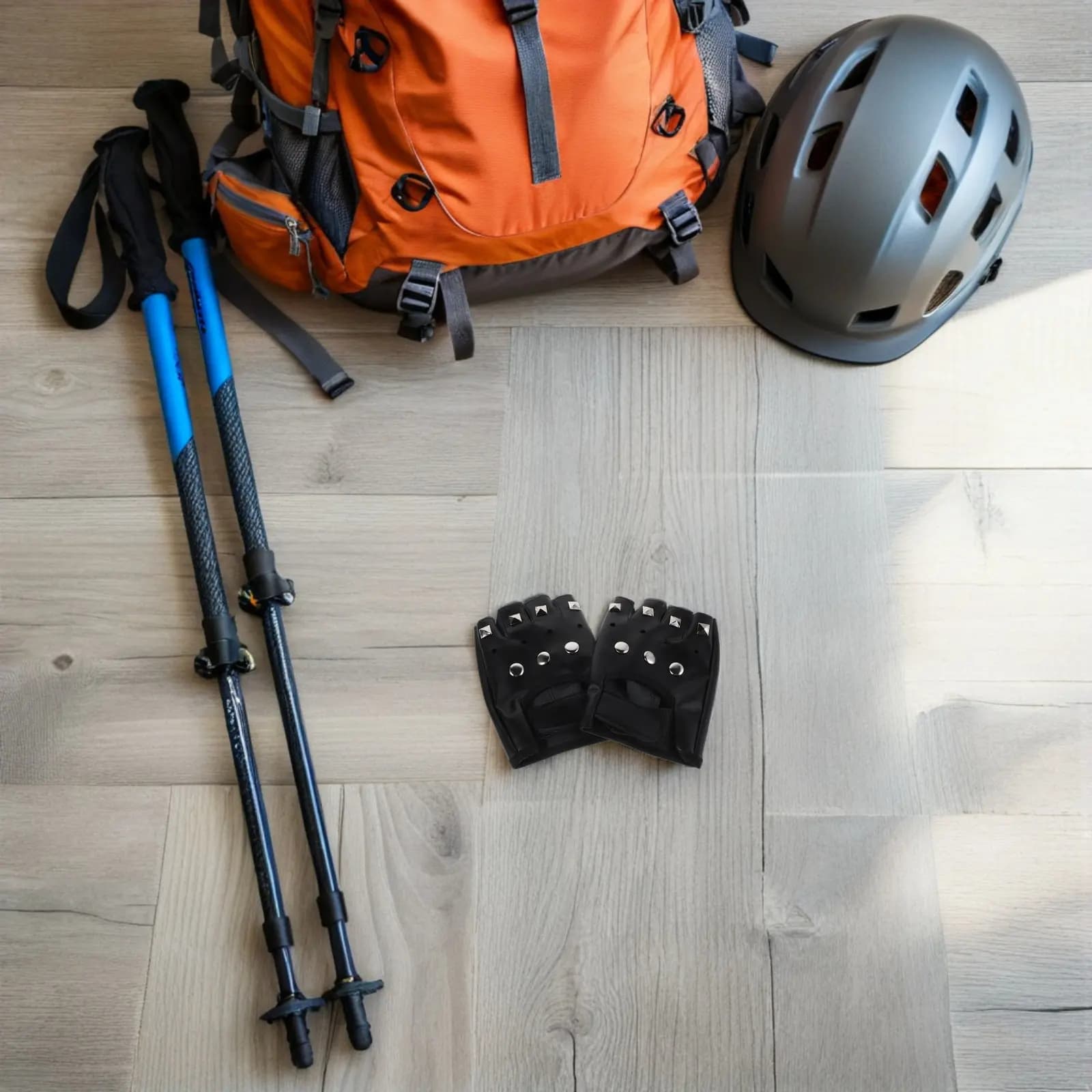 1 Paio di Guanti Senza Dita Punk con Borchie per Uomo, Stile Gotico, per Moto, Antiscivolo, per Festival e Costumi da Ballo