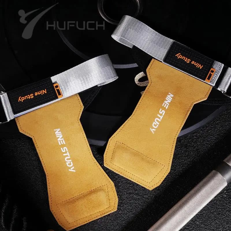 1 pair of weight lifting gloves Deadlift protectors for bovine leather wrist protectors Pull-up horizontal bar Pull-up Back Grip Belt