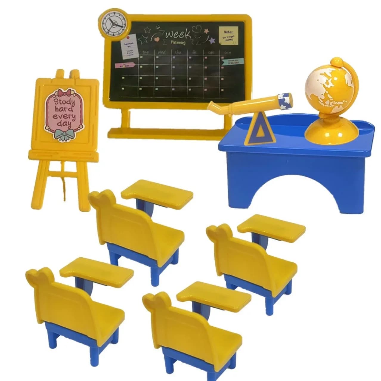 Giocattoli per bambini 1:12 mobili per case delle bambole modello in miniatura aula scuola bambola di famiglia di animali giocattoli per ragazze Montessori