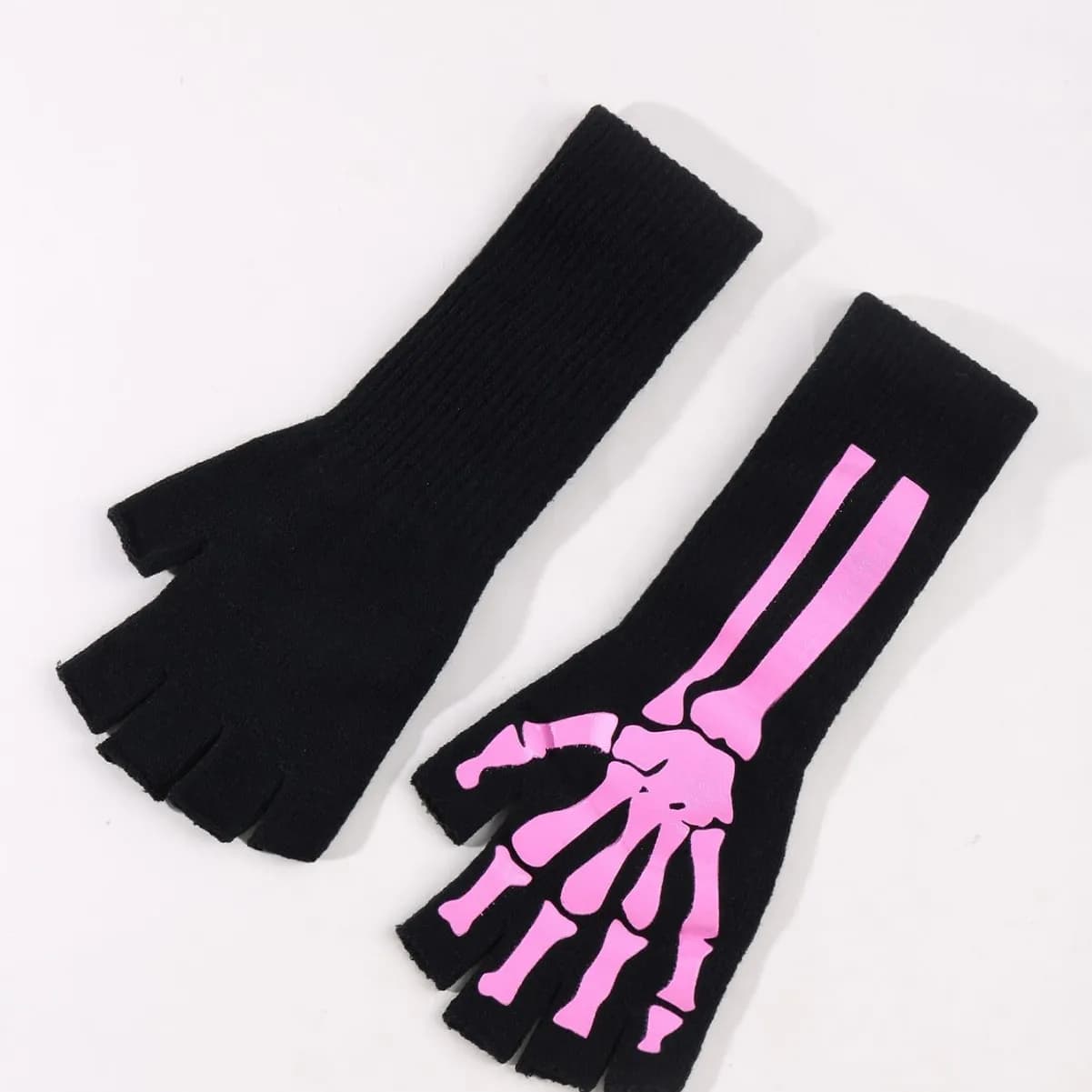 Male and female touch screen skeleton gloves, fashionable half finger gloves, cycling party dance accessories