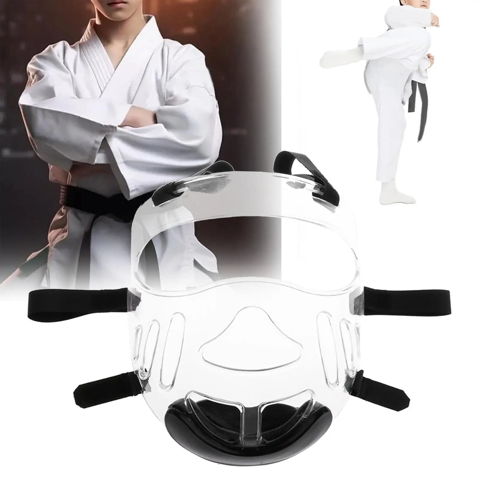 Visiera per Taekwondo Copricapo Protezione Copri casco staccabile Protezione per Taekwondo Maschera protettiva Attrezzatura sportiva per l'allenamento di boxe