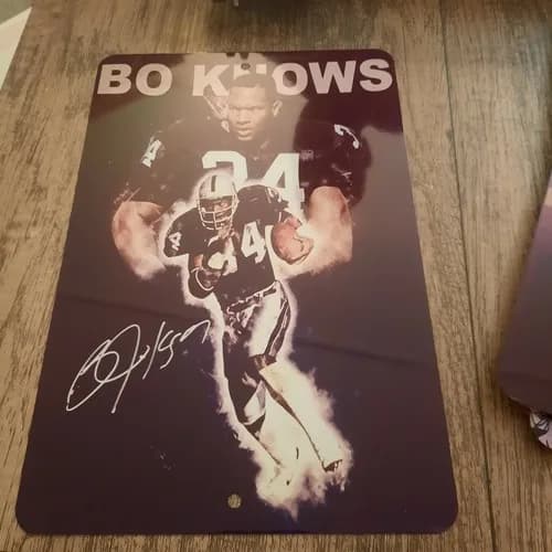 Bo Knows Football #34 Jackson Raiders Metal Wall Sign