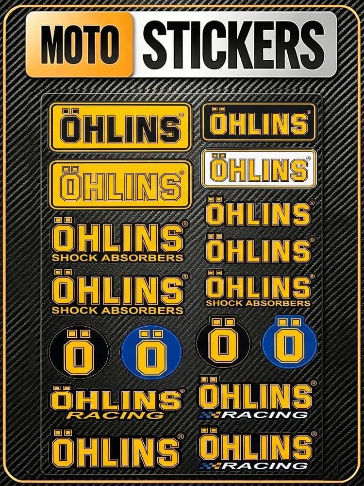 Adesivi Riflettenti Impermeabili Universali Multiuso OHLINS per Auto, Moto, Casco, Tazza, Frigorifero - Decorazione e Protezione Antigraffio