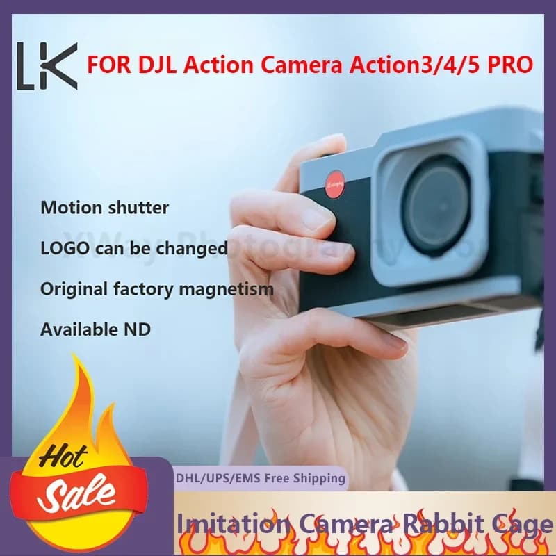 Elegant simple case for action camera Lk, cage for rabbits with second generation imitation camera for Djl Action3/4/5 Pro with shoulder strap