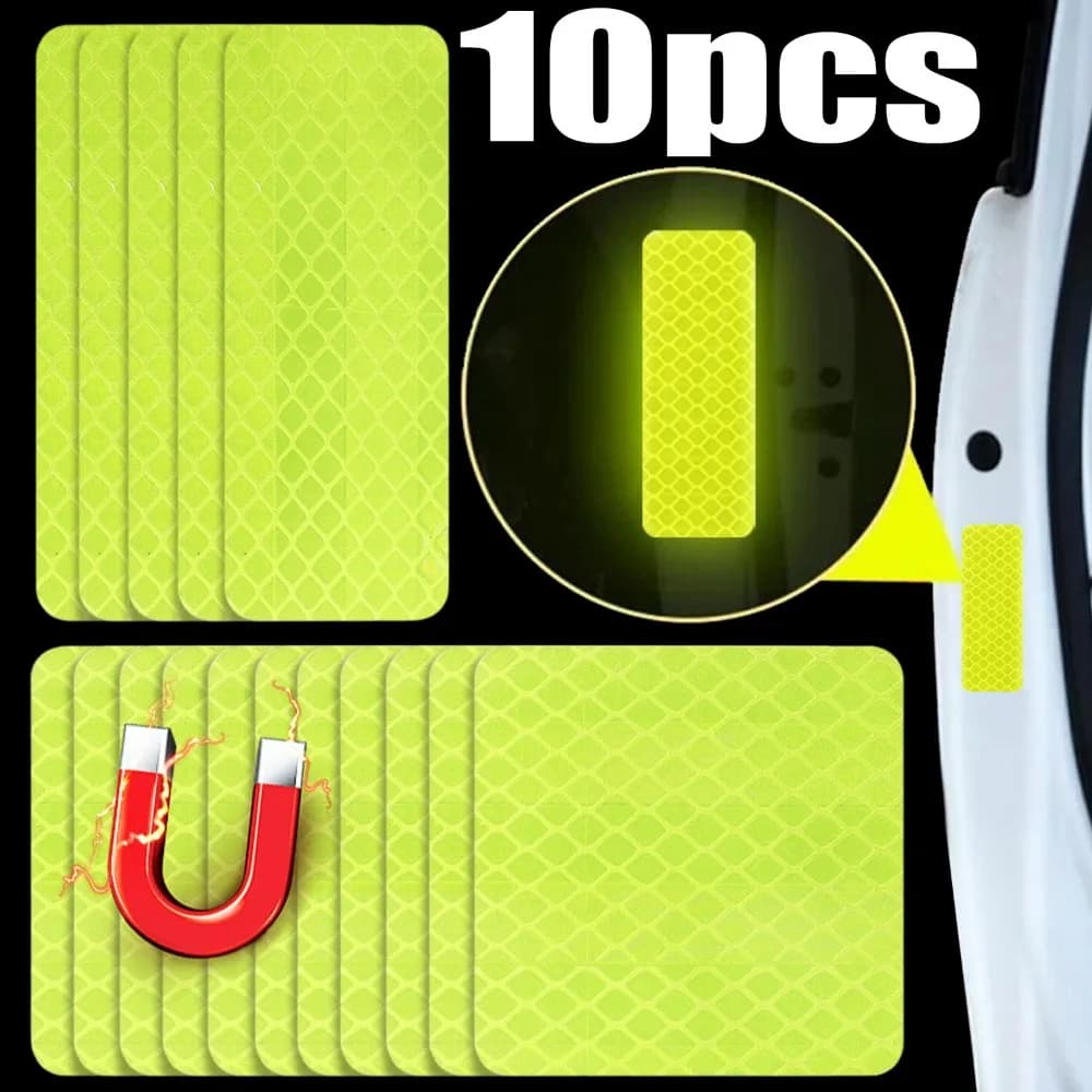 Adesivo magnetico per auto Decalcomania riflettente Nastro luminoso Segnale di avvertimento Carrozzeria del veicolo Promemoria di sicurezza Decorazione per moto automatica