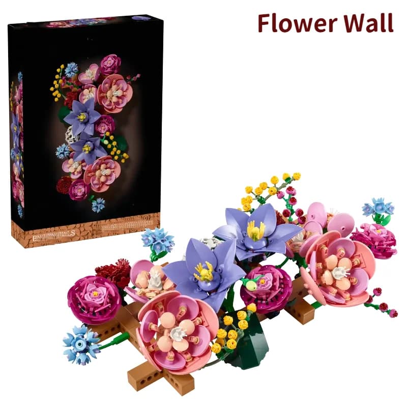 2026NEW 11503 879pcs Botanical Flowers Ornament Collection Flower Wall Stand Building Blocks Handmade Craft Premium Small Gift