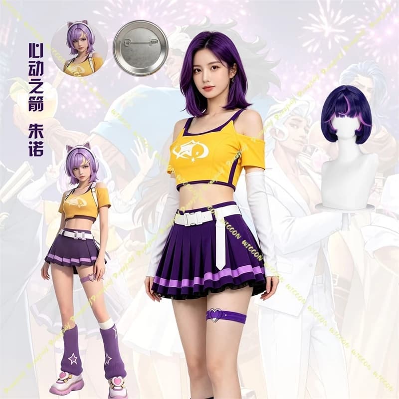 Game The Arrow of Love Juno Cosplay Costume Wig Cloak Uniform Halloween Carnival Party Christmas Play Role Clothes Clothing