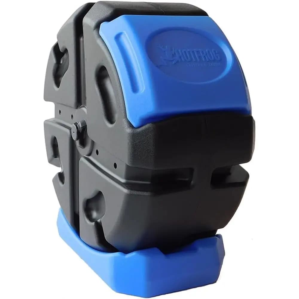 Single Chamber Outdoor Rotating Compost Bin - 19-Gallon Black & Blue Tumbling Garden Composter