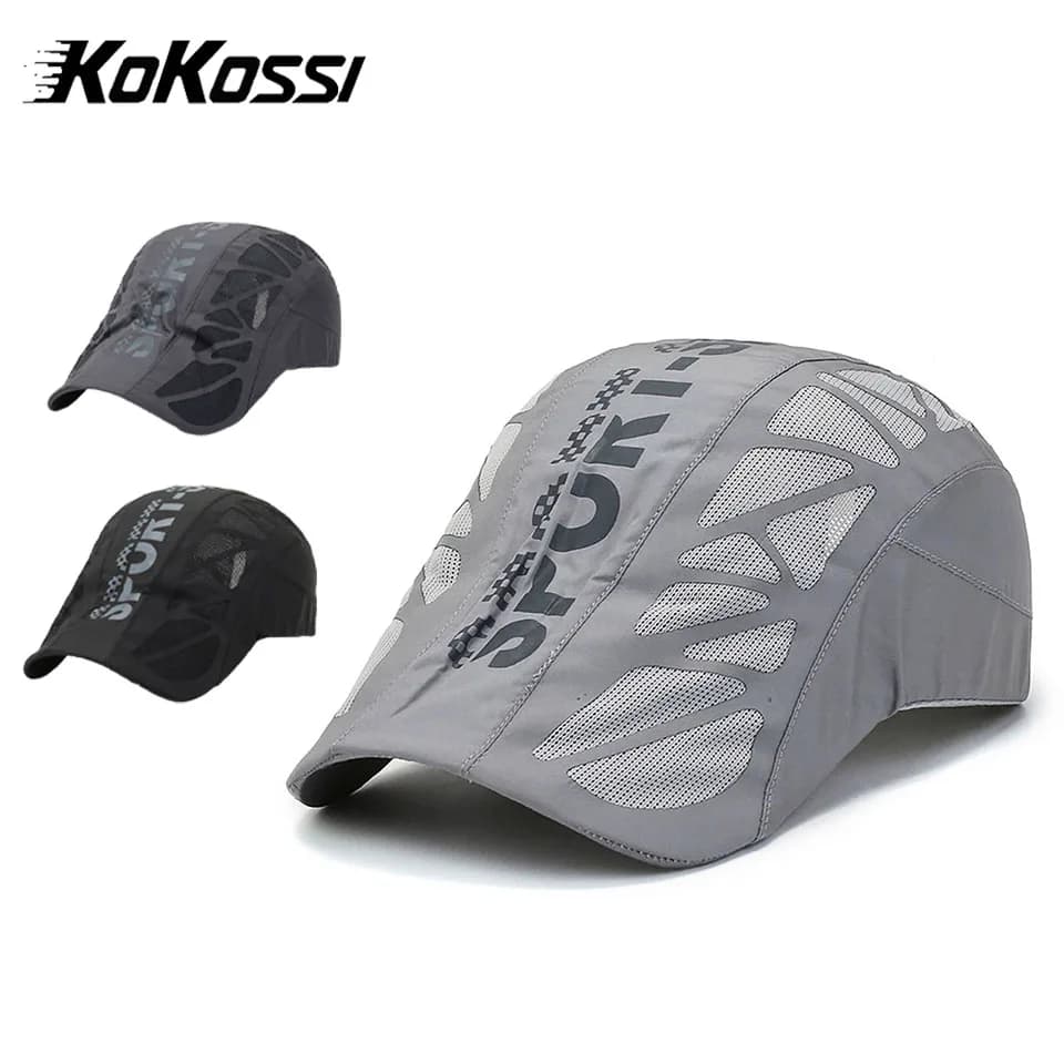 KoKossi Sweat Absorption Berretto with adjustable visor Summer sports Sun Hats Breathable mesh hat Golf cap Solid plate fashion