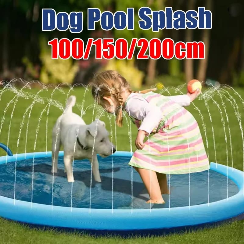 Tappetino Spray d'Acqua Antiscivolo Ispessito per Bambini e Animali Domestici, Opzioni Durevoli, Tappetino Piscina per Cani, Giocattolo Estivo da Esterno per Bambini e Cuccioli