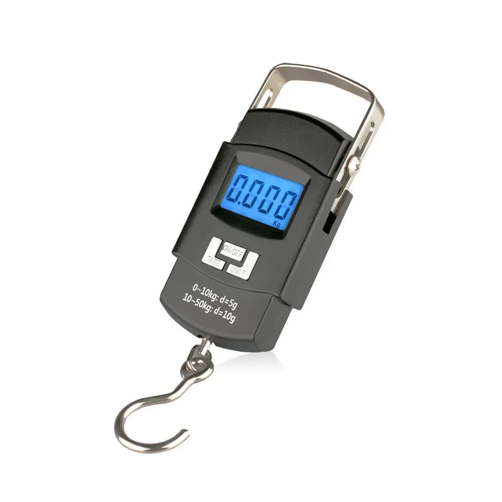 Bilancia Gancio del Peso di Pesce Mini Appeso Bilancia Tasca Portatile 50kg A CRISTALLI LIQUIDI Digital Attaccatura Bagagli del Peso di Pesca Gancio Bilancia di Elettroni