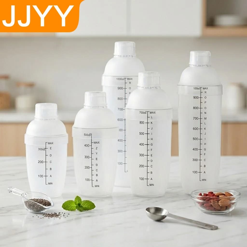 Transparent Plastic Cocktail Shaker Drink Mixer with Scales for Home Bar Kitchen Bartender Accessories Milk Tea