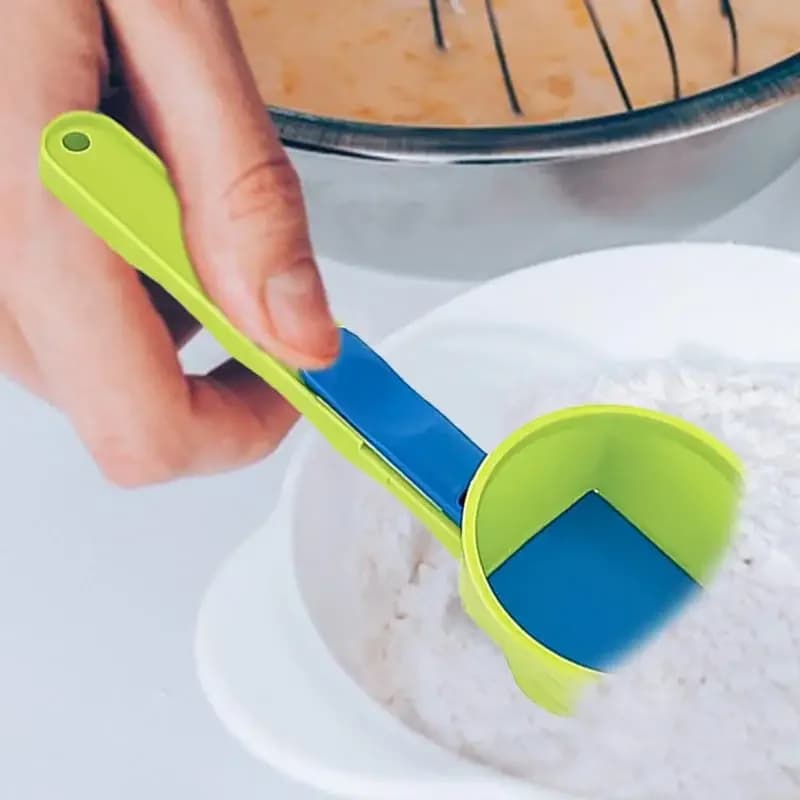 1PC Protein powder and milk powder measuring spoon Coffee Leak proof Sliding Spoon Creative sliding spoon funnel