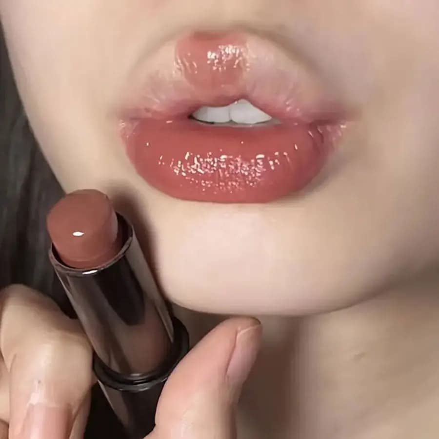 Red lipstick brown lipstick moisturizing mirror waterproof lip gloss lip glossy natural long lasting Valentine's gift