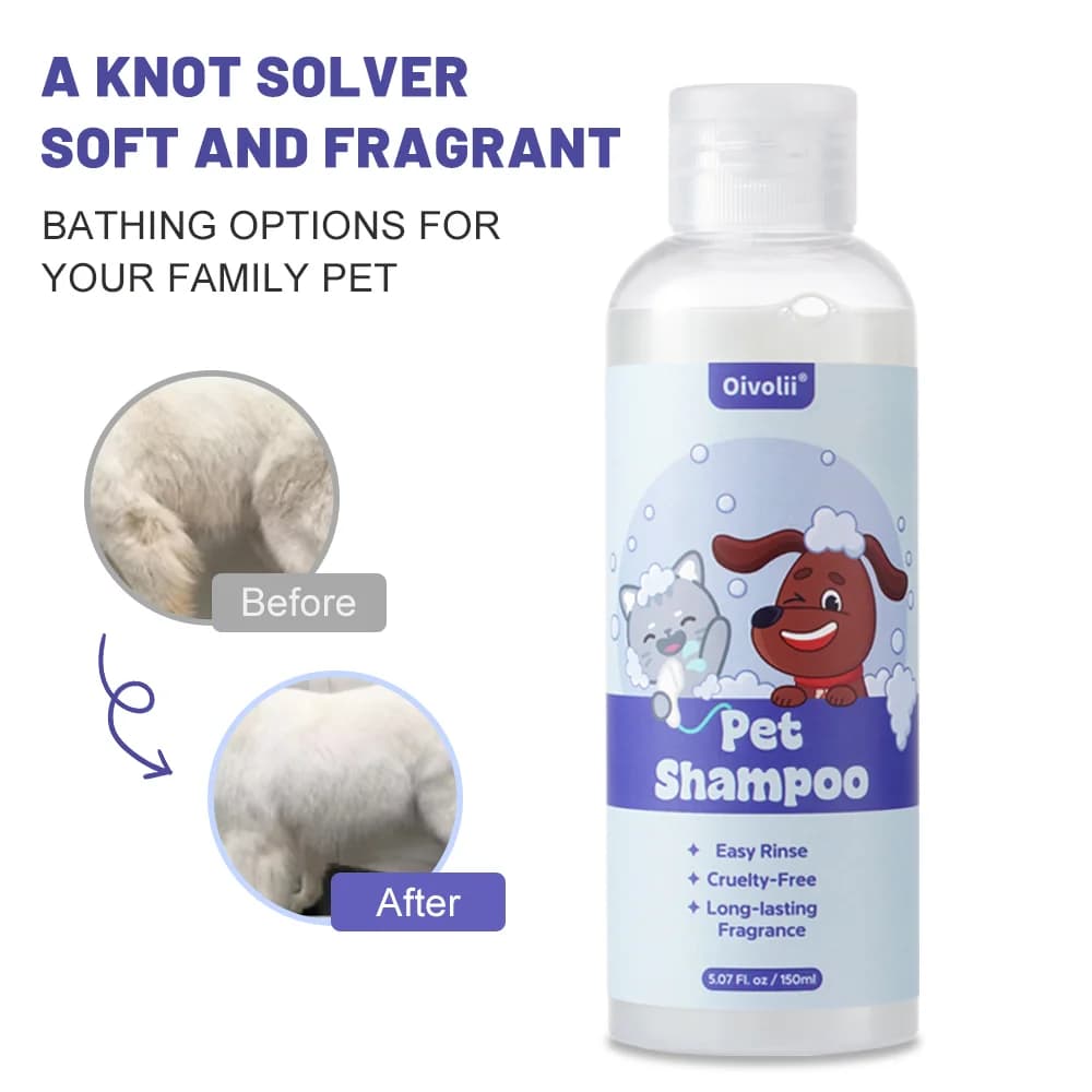 Hypoallergenic Pet Shampoo for Dogs And Cats Deodorizing Moisturizing Long Lasting Fragrance Soft Coat Daily Grooming Solution