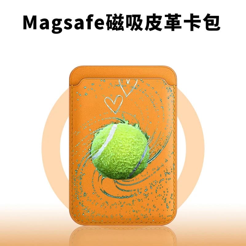 Phone Magnet Leather Wallet Case For iPhone 17 16 15 14 13 12 Pro Max Magnetic Card Slot Cover Tennis Ball Sport