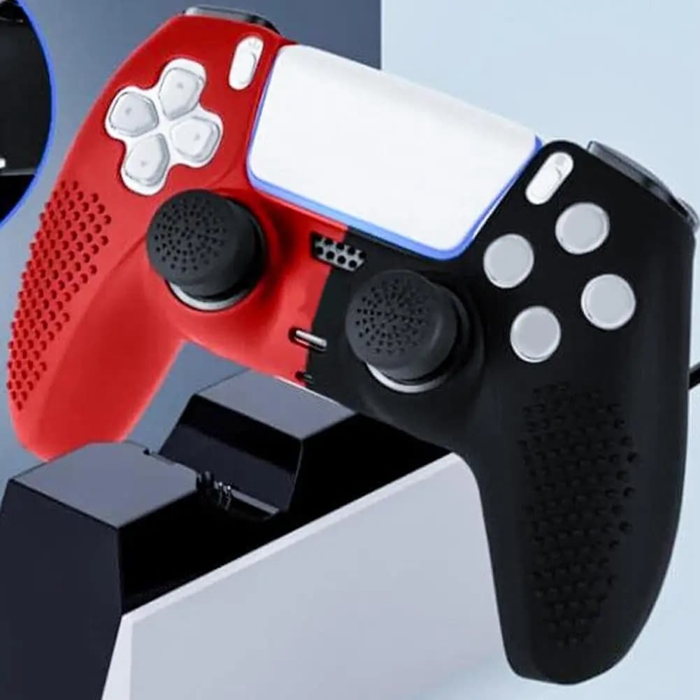 Cover Protettiva per Controller PS5, Custodia Protettiva in Silicone Morbido Antiscivolo, Accessori Grip per Controller