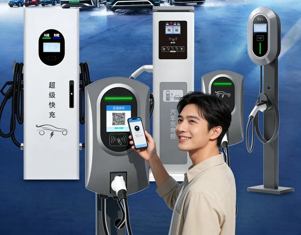 Stazione di Ricarica Rapida DC 120kW per Veicoli Elettrici, Colonnina di Ricarica per Parcheggi Pubblici a Prezzo Vantaggioso