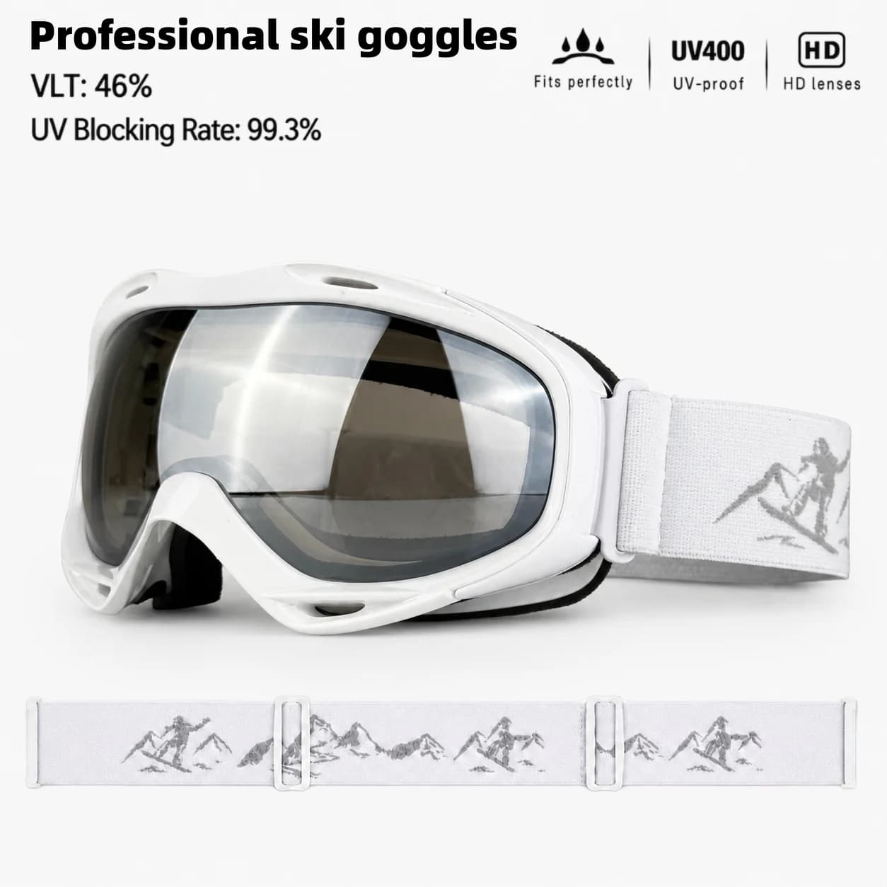 Multifunctional Sports Ski Goggles, UV Protection, Anti-Fog Lenses, Wind & Snow Resistant, Suitable for Multiple Scenarios