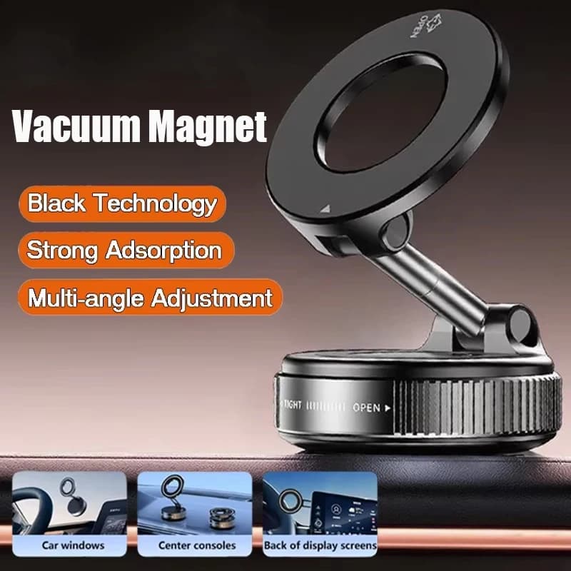 Supporto Magnetico per Telefono con Ventosa 360° ° Supporto per auto pieghevole con forte attrazione magnetica e regolazione multi-angolo per navigatore