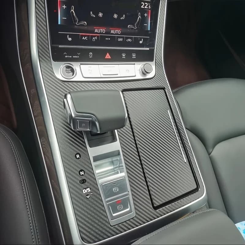 Per Audi Q7 Q8 4M 2021-2023 Pannello di controllo centrale interno Maniglia della porta 5D Adesivi in fibra di carbonio Decalcomanie Car styling Accessorie
