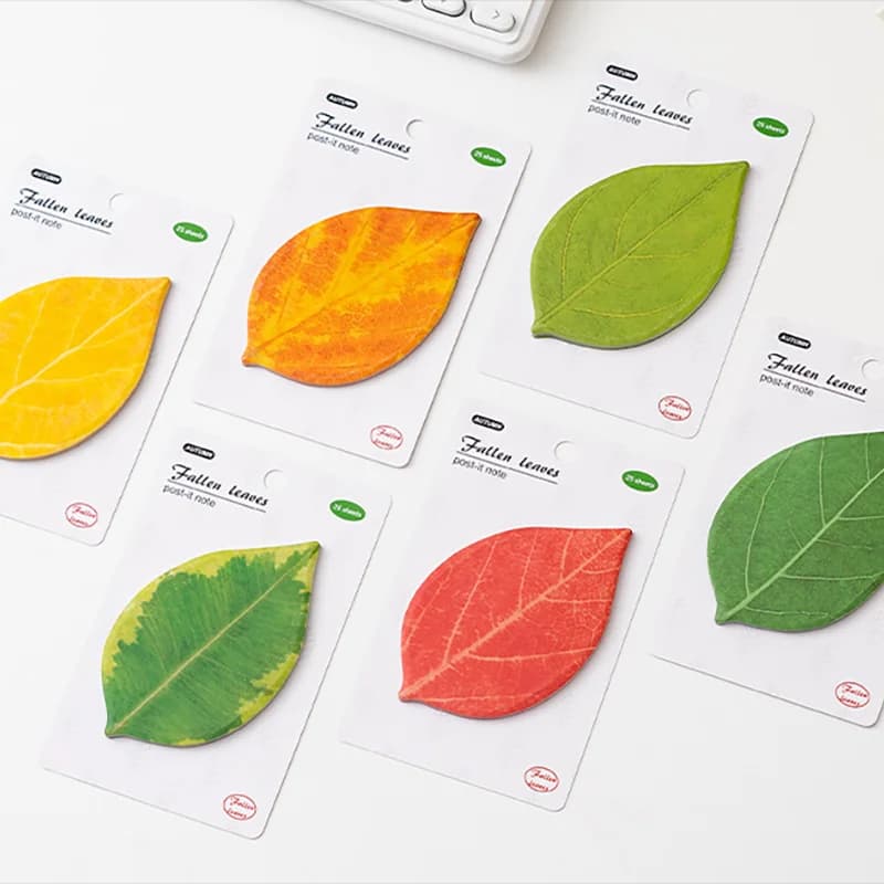 25 fogli/libro Foglia Sticky Notes Adesivi Foglia Sticky Notes Decorazione fai da te Pianta Verde Sticky Notes Foglia adesivi