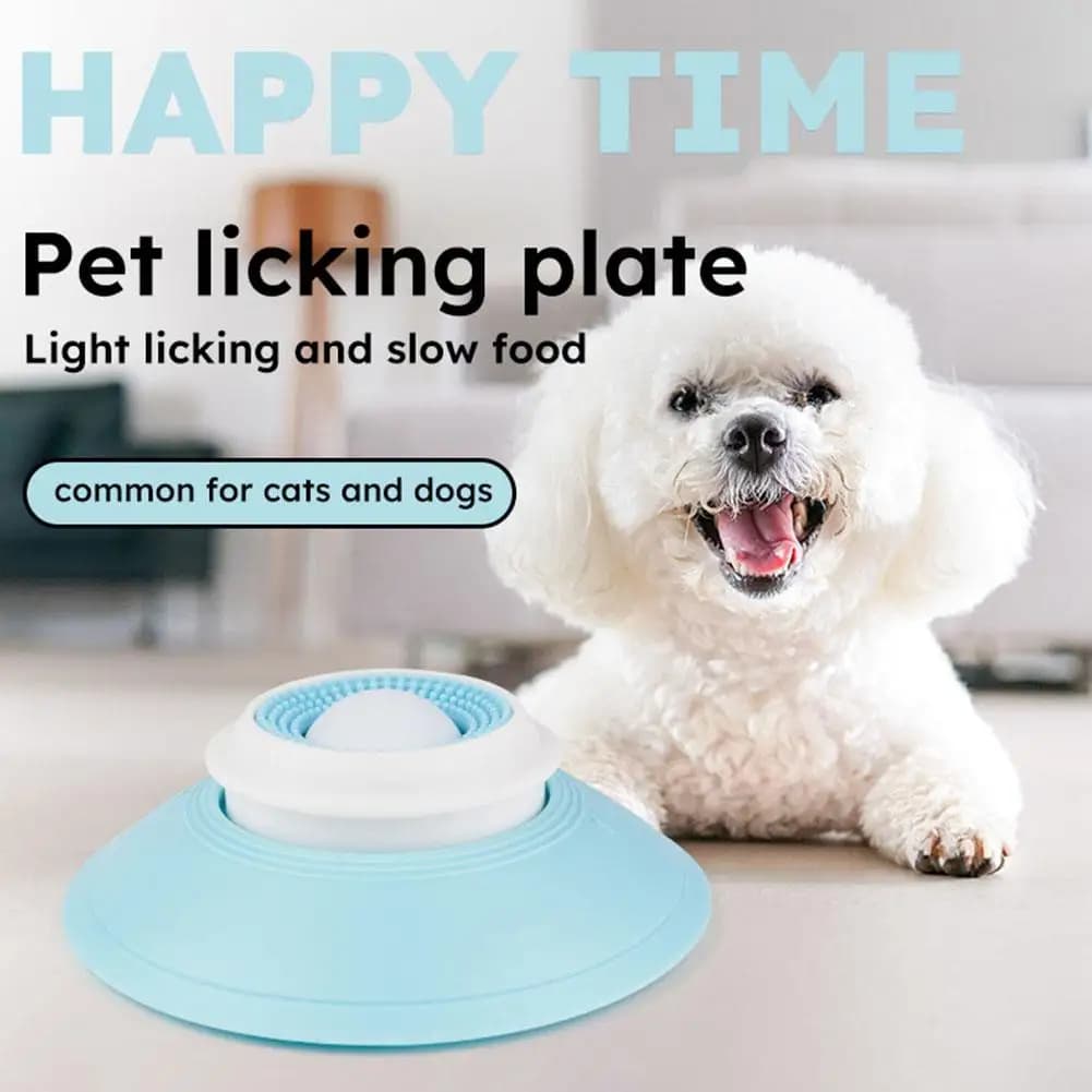 Giocattolo per perdite di cibo per cani Alimentatore lento per animali domestici Giocattolo puzzle interattivo antiscivolo per animali domestici con tappetino per leccare la pulizia della lingua per cani e gatti