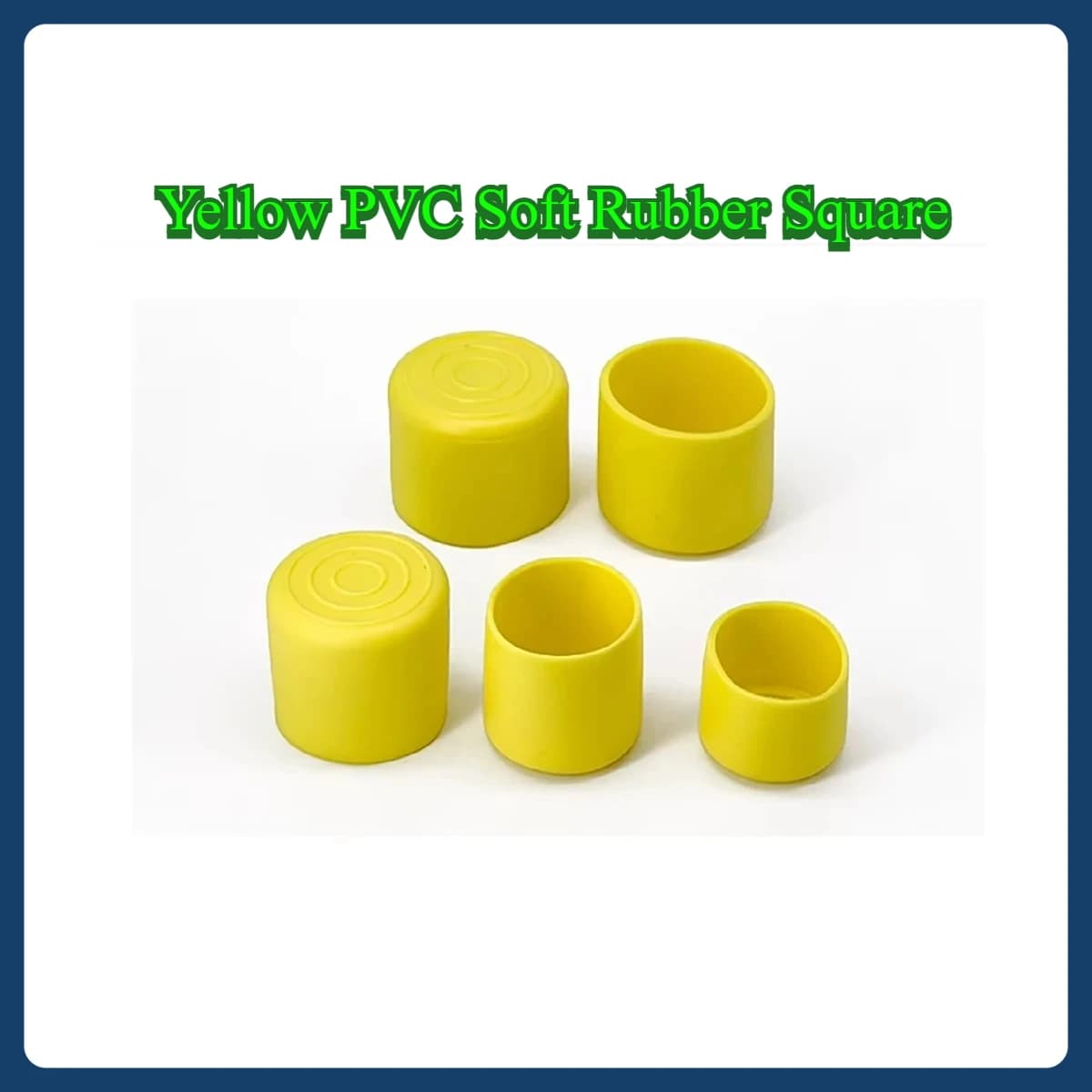 Tappo per tubo quadrato/rotondo in gomma morbida in PVC giallo Mobili Tavoli Sedie Gambe Piedi Cuscinetti antiscivolo Cappucci protettivi silenziosi