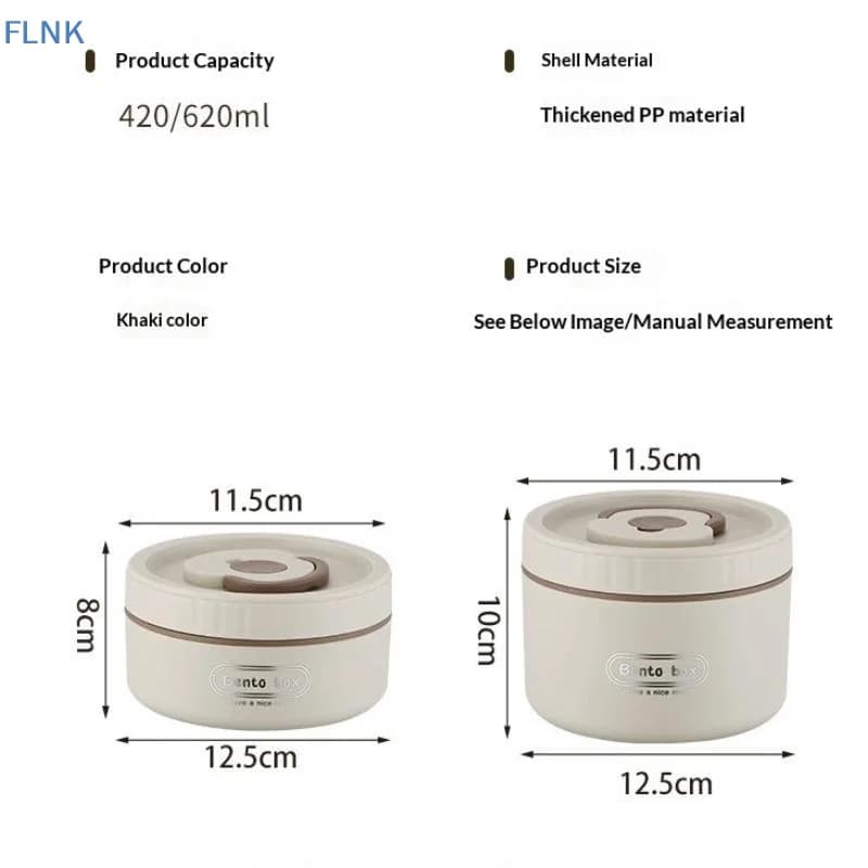 【KC】Portable BPA Free Thermal Lunch Container Set 4 Individual Compartments Keep Warm for School Students Office Workers