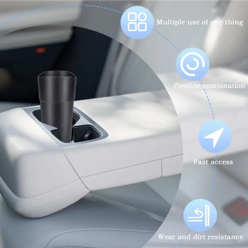 Portabicchieri per pattumiera per veicoli Scatola per la polvere multifunzionale Organizzatore per bottiglie Scatola per immagazzinaggio dei rifiuti Accessori per sedili automobilistici per la casa