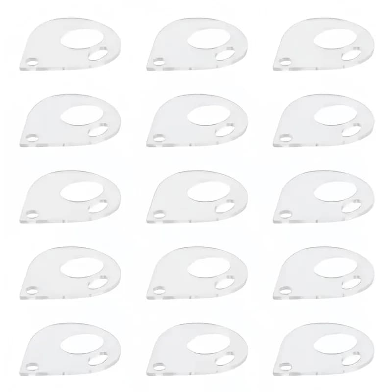 64 pcs Transparent Clear Material Embroidery Thread Cards, great for Cross Stitch Organizing, Water Drop Shape Design