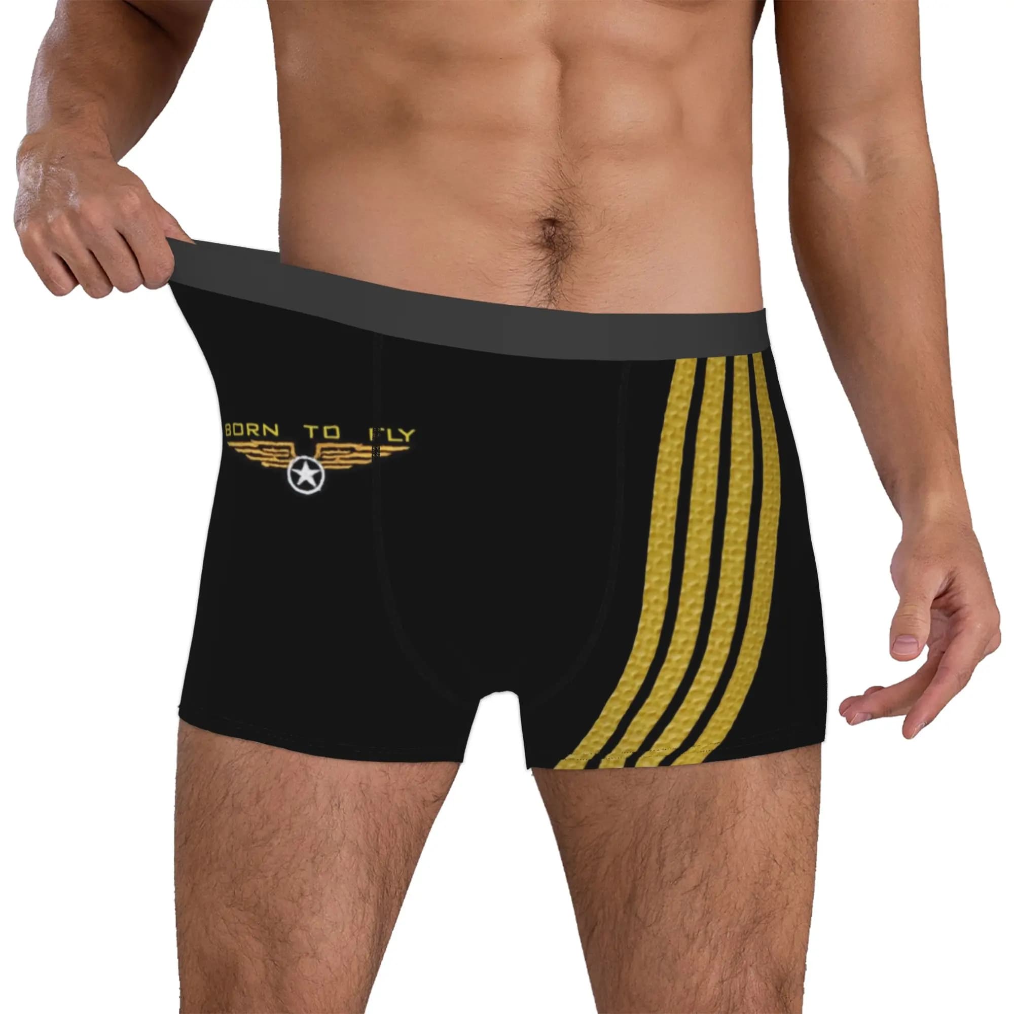 Born To Fly Flight Pilot Boxer Shorts For Men 3D Printed Flying Aviation Aviator Underwear Panties Briefs Stretch Underpants
