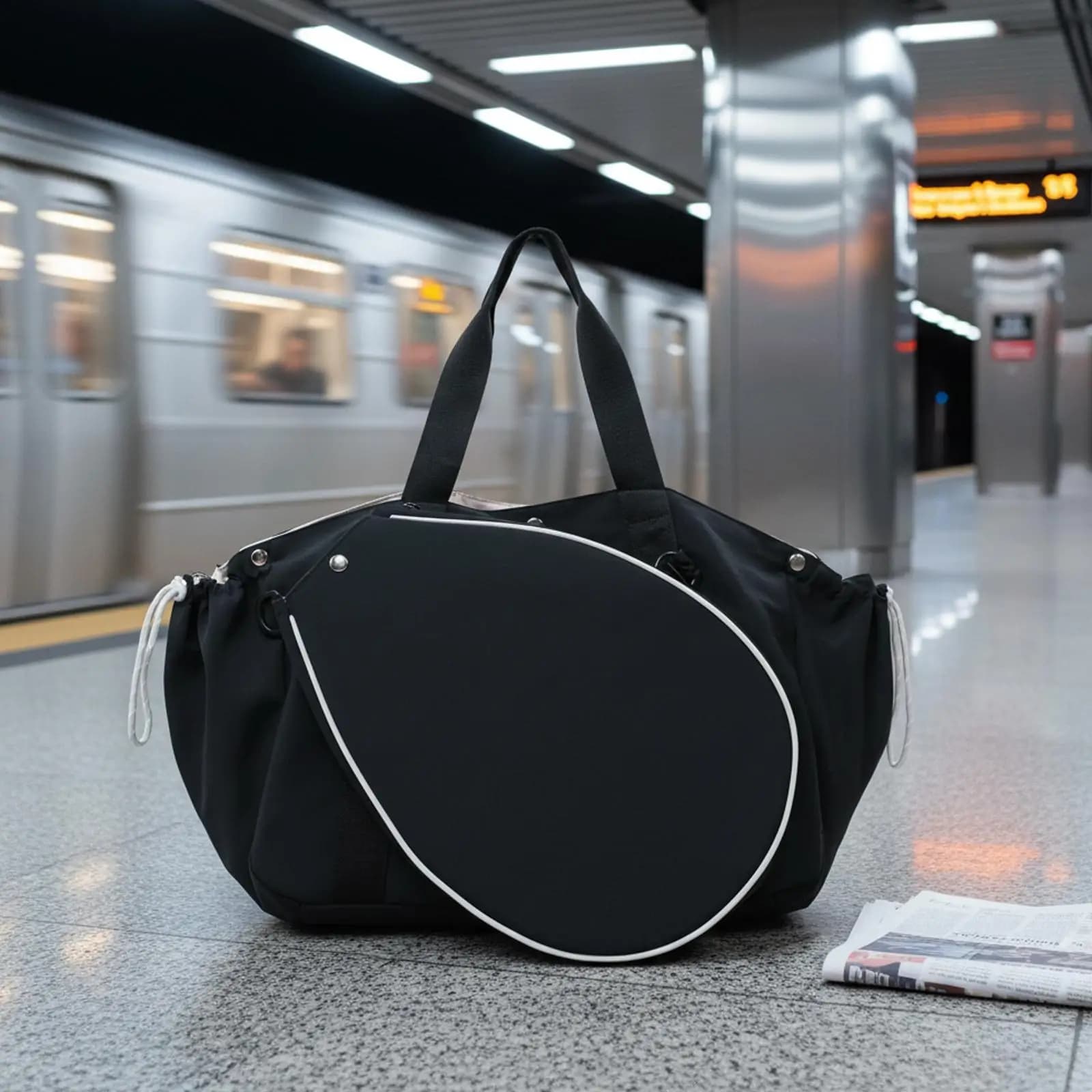 Borsa Sportiva per Badminton, Borsa Portatile in Tessuto Oxford, Borsa per Palline da Pickleball, Tennis e Sport con Racchetta