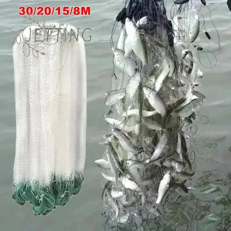 Rete da Pesca in Nylon Monofilamento 8/15/20/30M, Rete Galleggiante a Maglia Singola, Accessori per Attrezzatura da Pesca