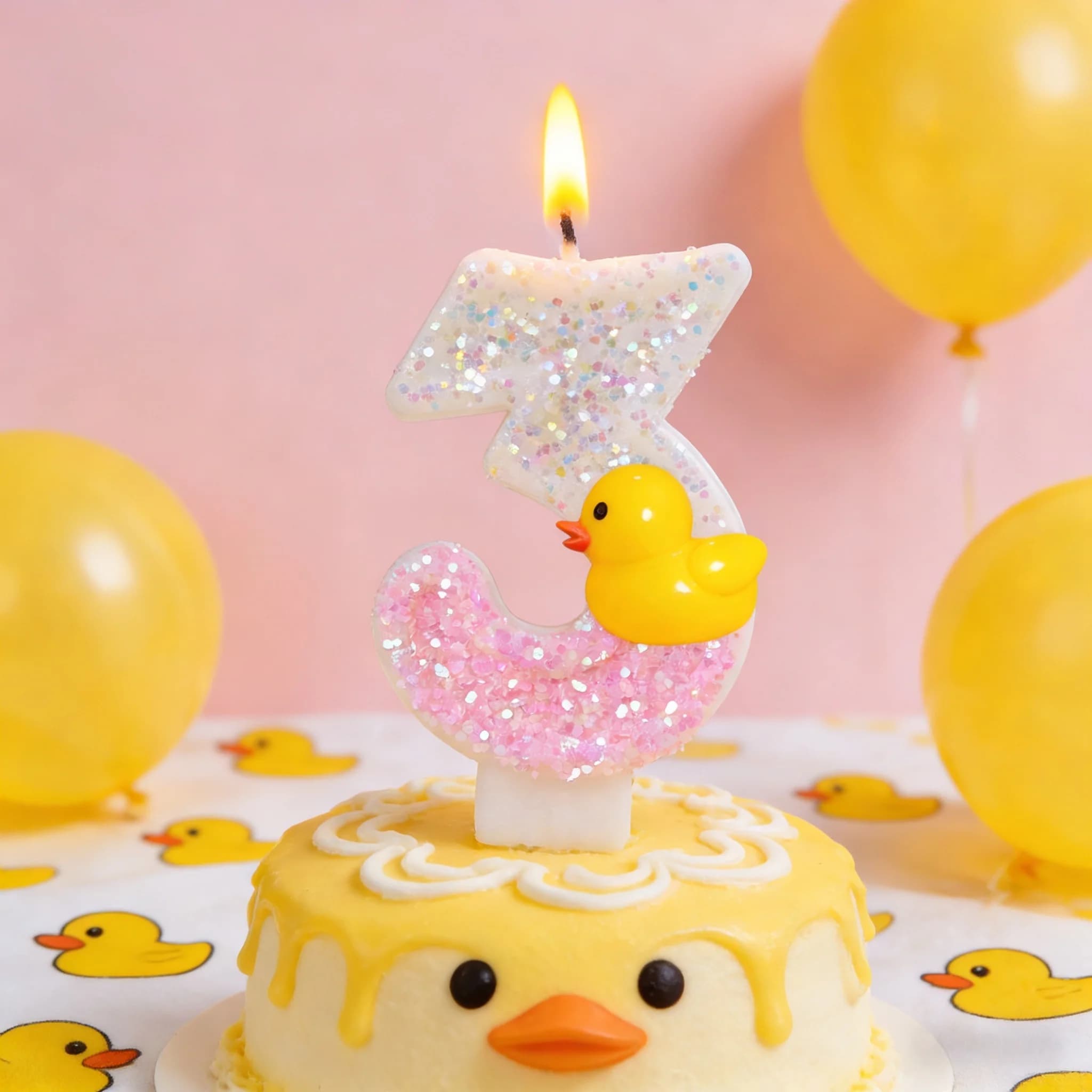 Yellow Candles with Birthday Sequins, Festive Decoration, Yellow Paperella Shape Digital Candle, Cake and Dessert Accessories