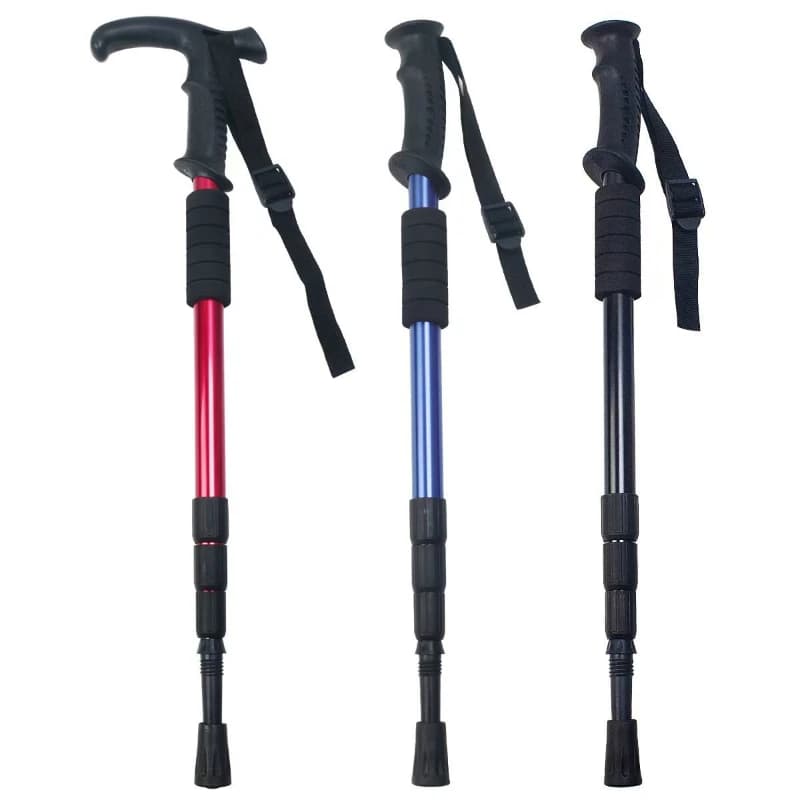 Trekking Sticks in Four Sections, Trekking Sticks in Aluminum Alloy, Telescopic Travel Sticks, Hiking Sticks