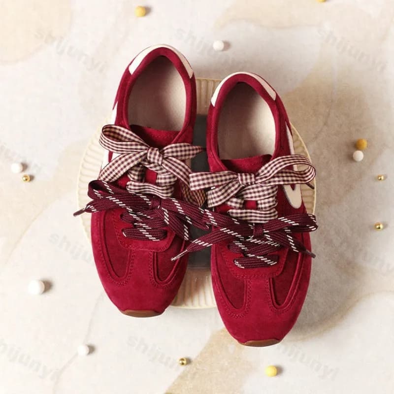 Scarpe Sportive Casual da Donna, Moda con Doppio Laccio, Scarpe Basse con Rialzo, Nuove Sneakers Primaverili Versatili Antiscivolo per Esterni